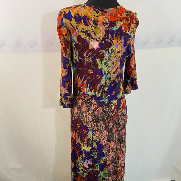SOLD Soft Surroundings Beautiful Estelle 3/4 Sleeve Graphic Print Maxi Dress - Picture 7 of 12